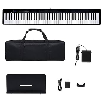 電子ピアノ 88鍵盤 ブラック 木造ピアノ ポータブルピアノ ストリート 楽器 Amazon | ポータブル 88 標準キー電子ピアノキーボード楽器